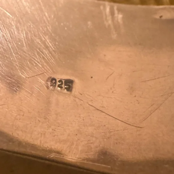 Antique Victorian/Art Deco Etched Sterling Bangle w/ Clasp - Picture 10 of 15